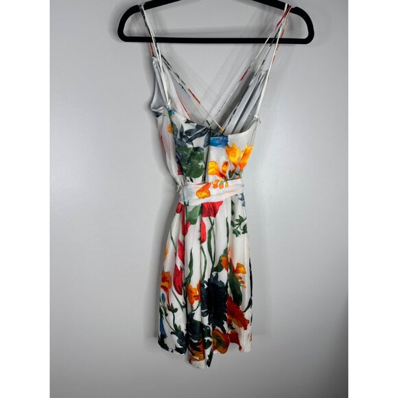 Alice + Olivia Greenwich Garden Dress Susana Floral Burnout Faux-Wrap Size 6 - Picture 7 of 10